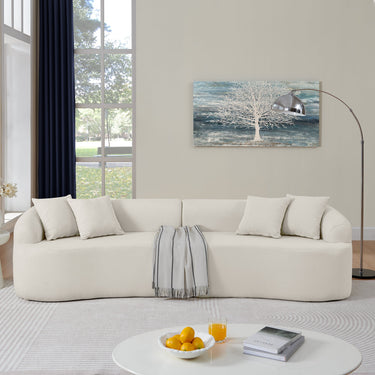 Curved Modular Sectional Sofa in Lamb's Wool Fabric